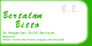 bertalan bitto business card